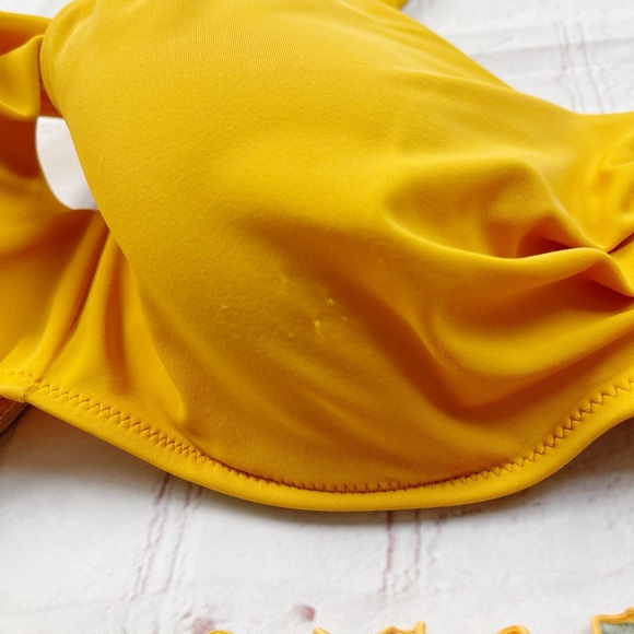 Shade & Shore NWT yellow floral bikini size M & 34C - Picture 2 of 6